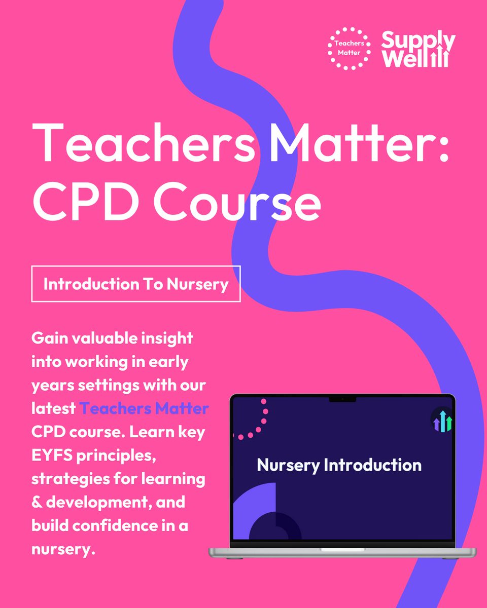 supply_well's tweet image. New CPD Course Now Live on Teachers Matter!

Curious about working in nursery settings? Want to deepen your understanding of the #EYFSframework and how to support early learning and development?

Our latest free #CPD course is the perfect introduction to life in a #nursery – from…