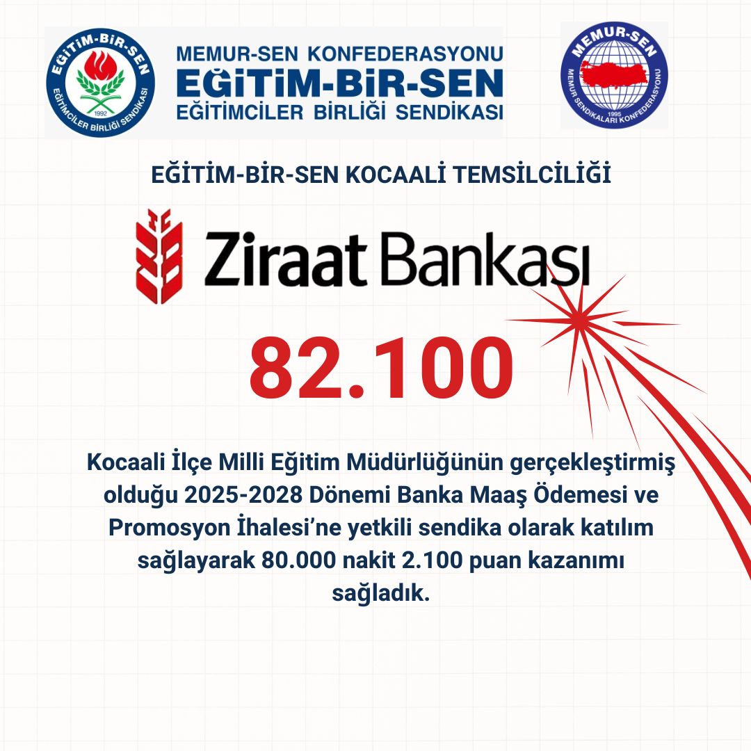 Yetkili olduğumuz Kocaali Eğitim-Bir-Sen temsilciliği olarak İlçe Milli Eğitim Müdürlüğü promosyon antlaşmasında büyük bir başarı daha. İyiki Eğitim-Bir-Sen 👏👏

<a href="/_aliyalcin_/">Ali YALÇIN</a> 
<a href="/Murat__MENGEN/">Murat MENGEN</a> 
<a href="/EBS_Sakarya1/">EBS Sakarya1</a> 
<a href="/Ebs54Kocaali/">EBS Sakarya 1 Kocaali</a> 
@HalilKA17678811