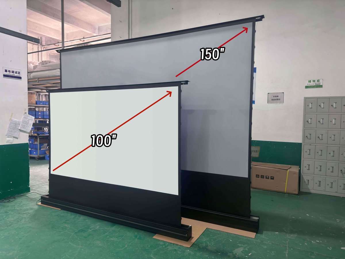 LinaAVAudio's tweet photo. Motorized Tension Floor Rising Projector screen 100inch to 150inch compared

#HomeCinema #magnaaudio #avmediasolutions #luxurylifestyle
Just email Lina at linafung@xy-screen.com and say you're interested.Whatsapp/Wechat/Mobile: 008613430377913 https://t.co/aq7aDFBuMN