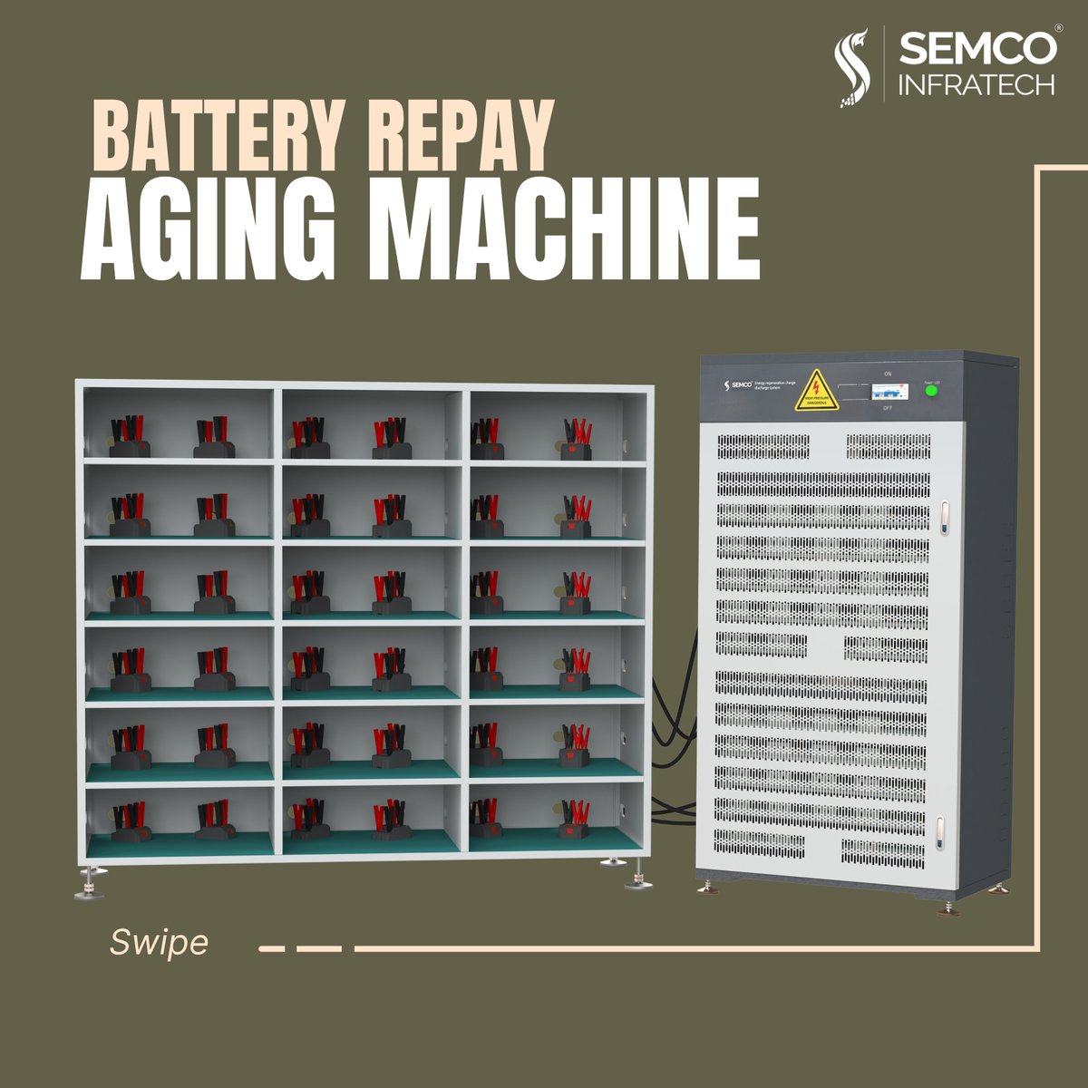 semcoinfratech's tweet image. Boost your #batterytesting with the Semco SI BCDS 60V 20A 40CH #RepayAging Machine! Swipe to see how it performs cycle life, capacity, charge/discharge &amp;amp; temperature tests on various battery types (LiFePO4, Lead-Acid, Ni-MH, Ni-Cd &amp;amp; more).
Request a demo!  semcoinfratech.com