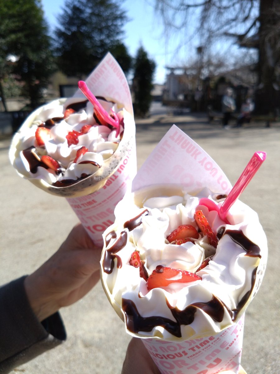 さくら市今宮神社⛩️
サクラノカフェ☕
bee sideさんのいちごのクレープ🍓
この季節はやっぱりいちごだな😋