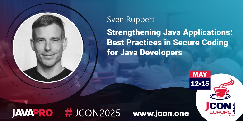 Excited for #JCON EUROPE 2025? See <a href="/SvenRuppert/">Sven Ruppert</a> at #JCON2025 in Cologne talking about 'Strengthening #Java Applications: Best Practices in #Secure #Coding for Java #Developers'

In today's interconnected #digital landscape, secure #coding stands …

Get your free #JUG Ticket: