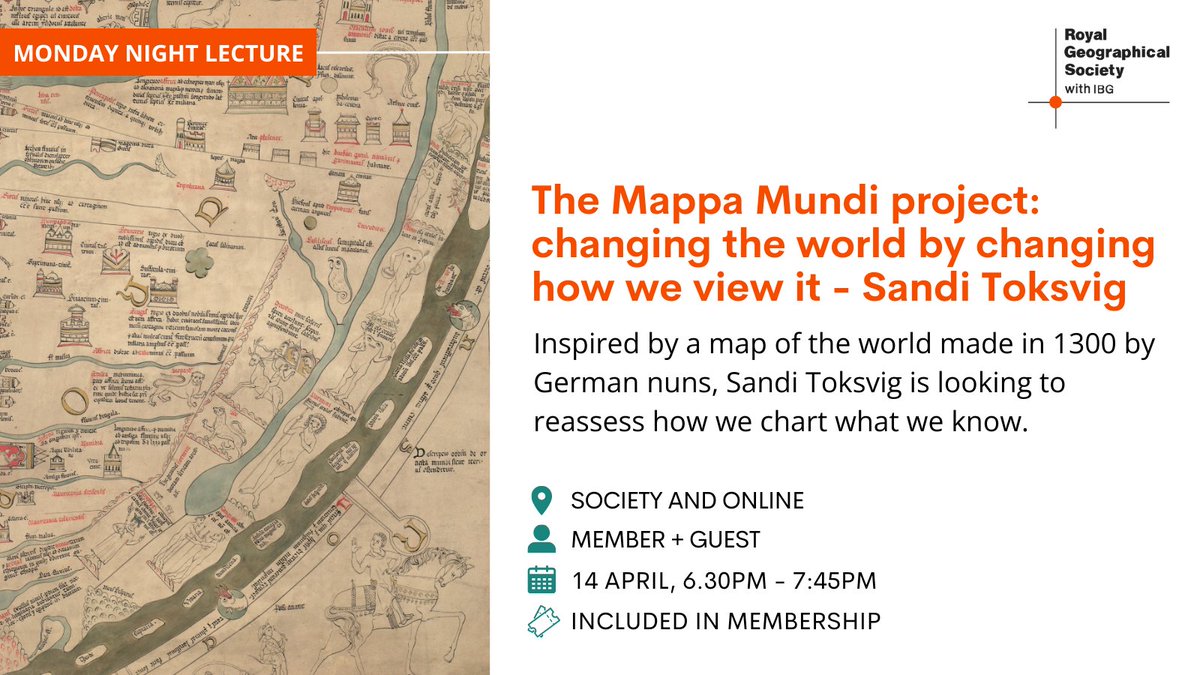 🗺️Join our speaker, Sandi Toksvig, as she shares her new project which maps the world from a female perspective.

📌Society and Online, 14 April 
👉Book rgs.org/events/upcomin…