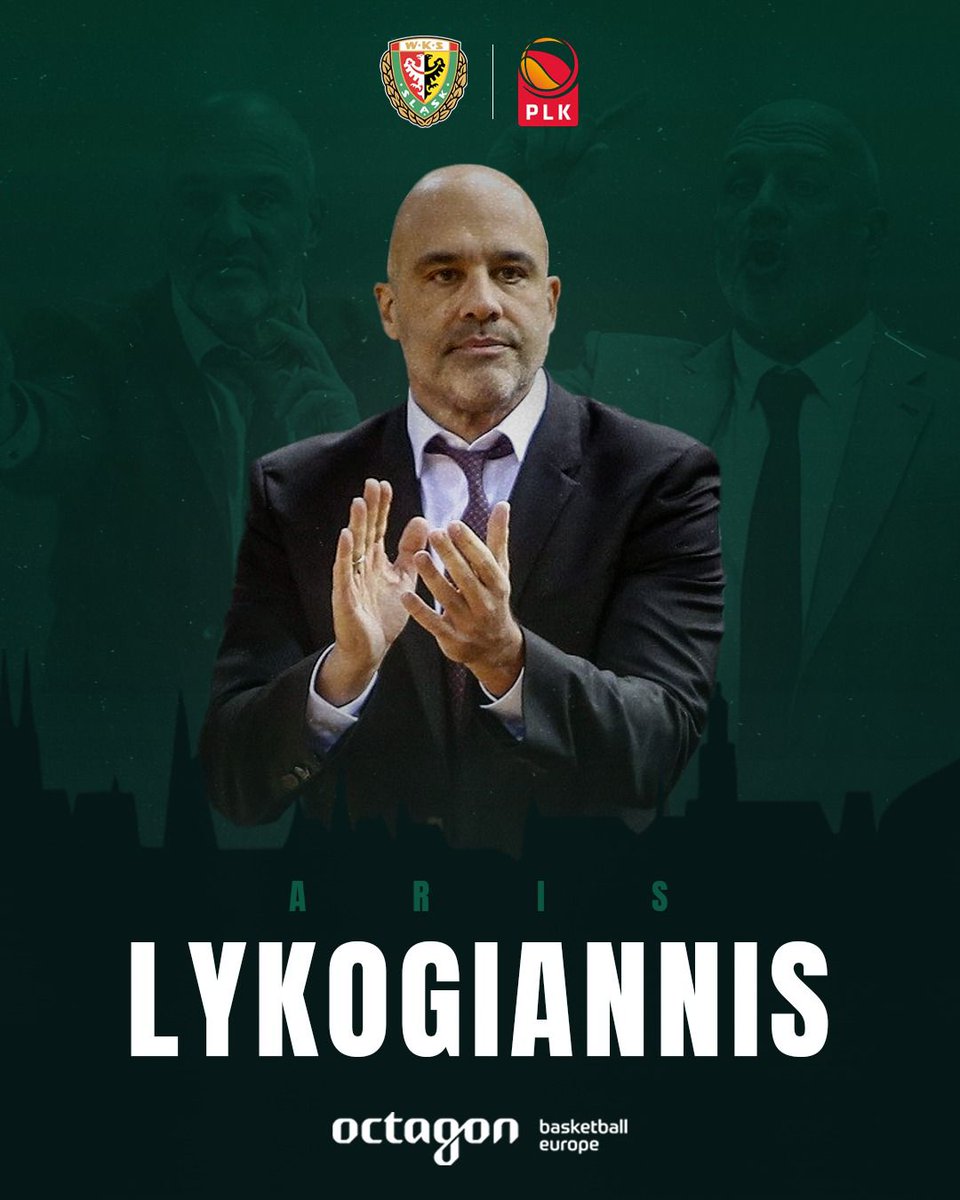 Aris Lykogiannis takes over the bench of <a href="/WKS_SlaskBasket/">WKS Śląsk Wrocław - koszykówka</a> in the Polish <a href="/PLKpl/">ORLEN Basket Liga</a>, signing a deal till the end of the season with an option to extend till 2026 👏💪🍀

#octagonfamily