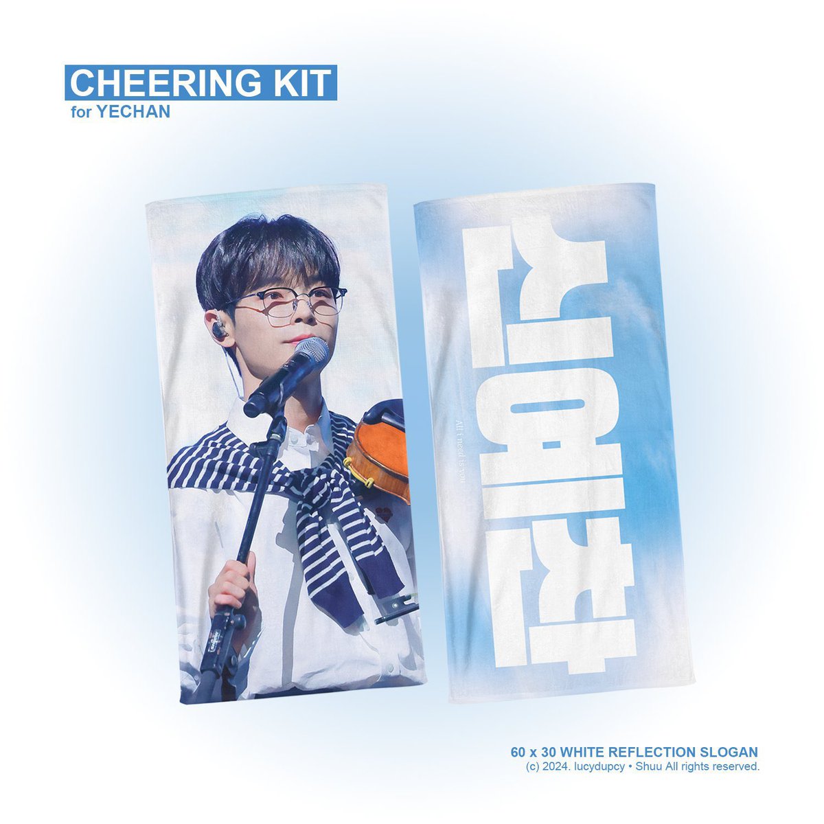 𝐂𝐇𝐄𝐄𝐑𝐈𝐍𝐆 𝐊𝐈𝐓 𝐟𝐨𝐫 𝐋𝐔𝐂𝐘 𝐘𝐄𝐂𝐇𝐀𝐍₊⁺⊹
#신예찬 스카이 슬로건 재고 판매

🗓️ 4/28 입금까지 콘서트 전 배송
🔗witchform.com/deposit_form.p…

#RT 추첨 1분 예찬 슬로건 
추첨: 4월 28일ᰔᩚ  

Designed by (<a href="/lucydupcy/">멍게</a>)