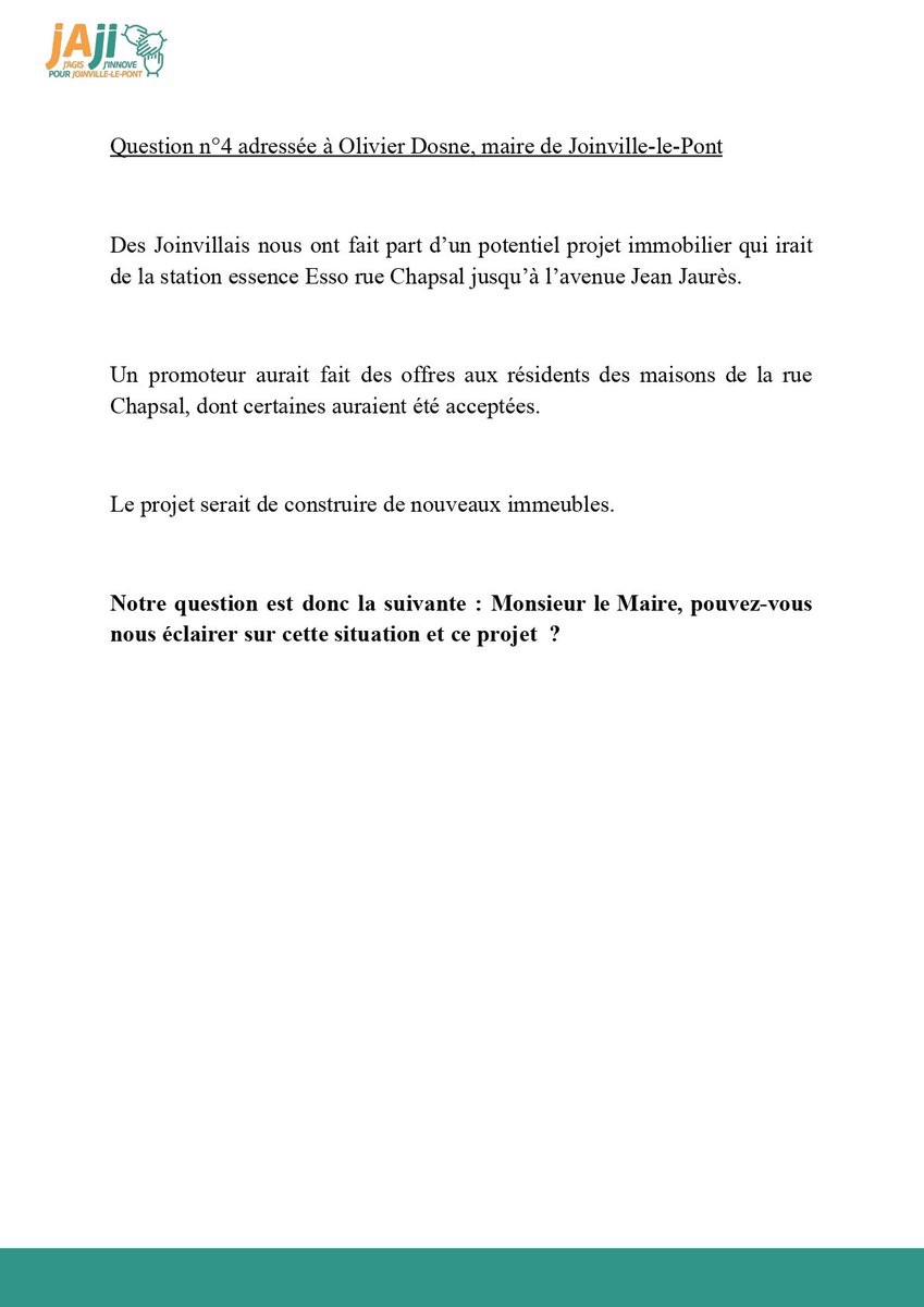 jajijoinville's tweet photo. Au conseil municipal, nous poserons 4 questions orales : 
🔸 circulation dangereuse des poids lourds 
🔸 risque d'amiante sur le chantier rue de l'Egalité
🔸 prise en charge des enfants souffrant d'autisme dans la future crèche Artemisia
🔸 potentiel projet immobilier rue Chapsal https://t.co/dS5i3K6V1a