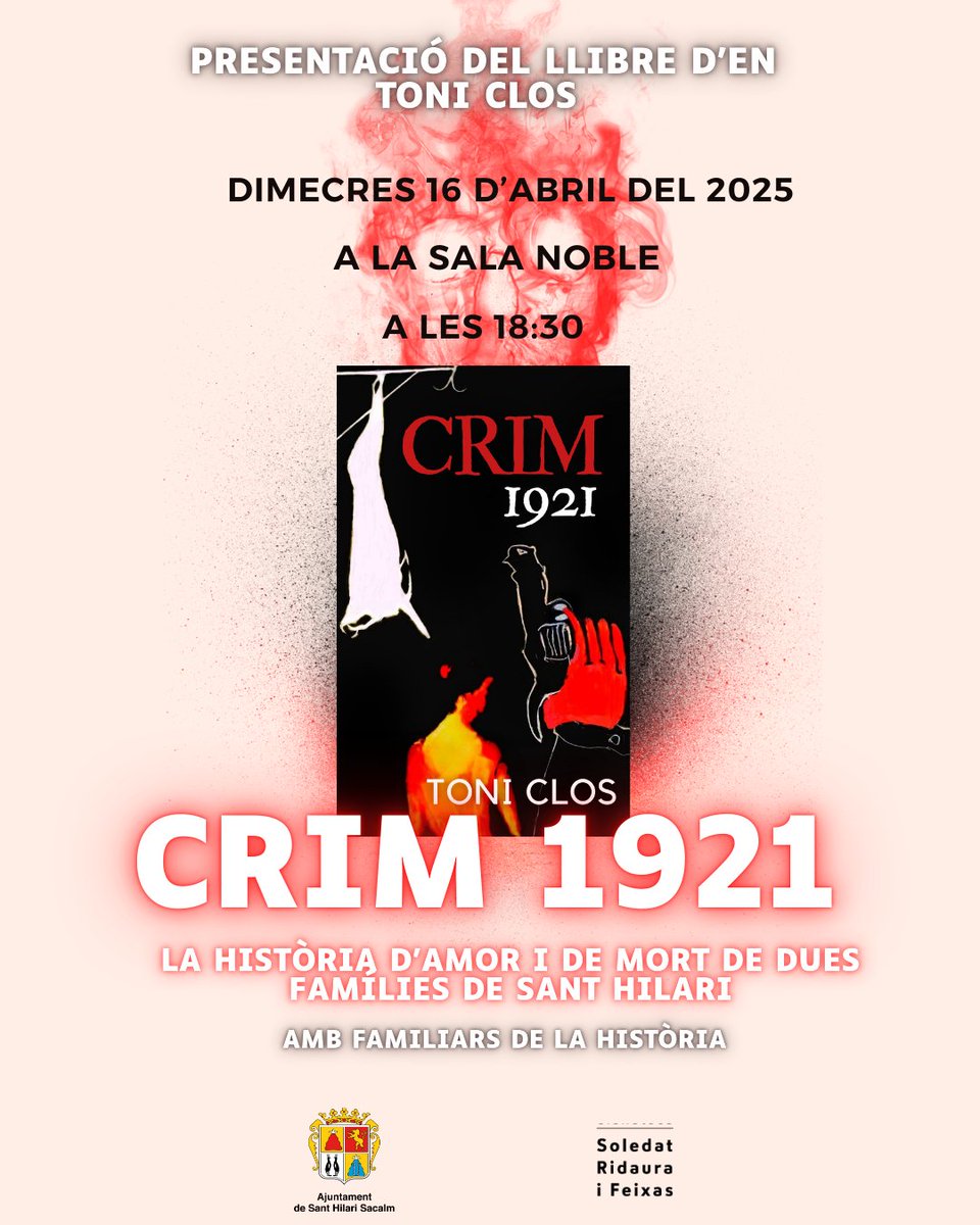 ⛲ Entrevistem Toni Clos, autor de 'Crim 1921' al 36è programa de La Placeta. Edicions Forment la presenta com "la primera gran novel·la de Sant Hilari". Avui a 1/4 de 8 del vespre i dijous a les 11 del matí a Ràdio Sant Hilari

🎧.Disponible ja a Spotify:
podcasters.spotify.com/pod/show/lapla…
