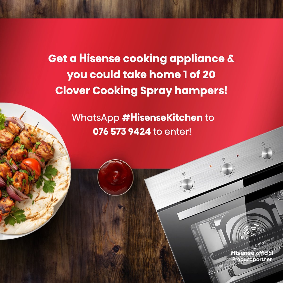 HisenseSA's tweet photo. π©βπ³ Turn up the heat in your kitchen with Hisense & Clover! π§
Buy any Hisense cooking appliance and you could WIN 1 of 20 Clover hampers filled with flavour-packed goodies! ππ₯
Entering is easy:
π² WhatsApp #HisenseKitchen to 076 573 9424 and you're in the draw!
Itβs that simple β delicious prizes and kitchen inspiration await!
Tβs and Cβs apply.
#HisenseZA #HisenseSA #HisenseKitchen #WinWithHisense #CloverSA #HomeCooking #KitchenVibes #HisenseCooking #QualityYouCanTaste #TechMeetsTaste