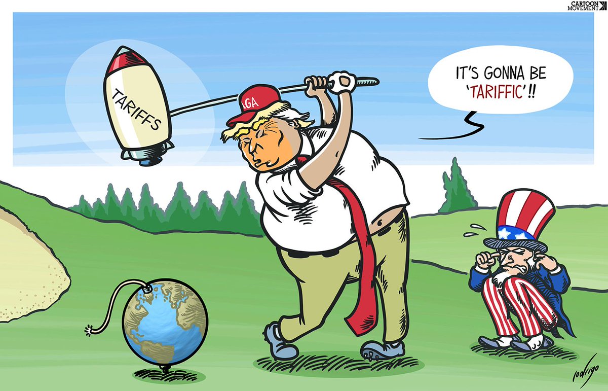 cartoonmovement's tweet image. Tariffic! Today&apos;s cartoon by @rodrigocartoon. More cartoons: buff.ly/4NyfVA5

#Trump #tariffs #worldeconomy
