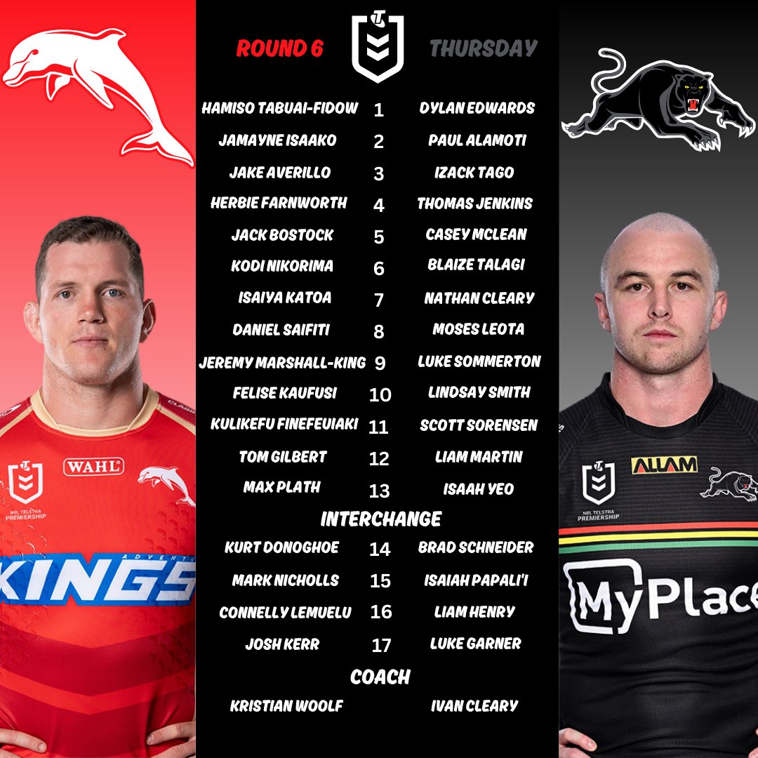 FROSTYS_SPORTS's tweet photo. Round 6 Team Lists are here! Which teams will rise to the top this week?
#nrl #round6 #teamlists
#canberraraiders #cronullasharks #penrithpanthers #northqueenslandcowboys #southsydneyrabbitohs #sydneyroosters #parramattaeels #stgeorgeillawarradragons #goldcoasttitans #redcliffedolphins #brisbanebroncos #weststigers #manlyseaeagles #melbournestorm #canterburybankstownbulldogs #newcastleknights