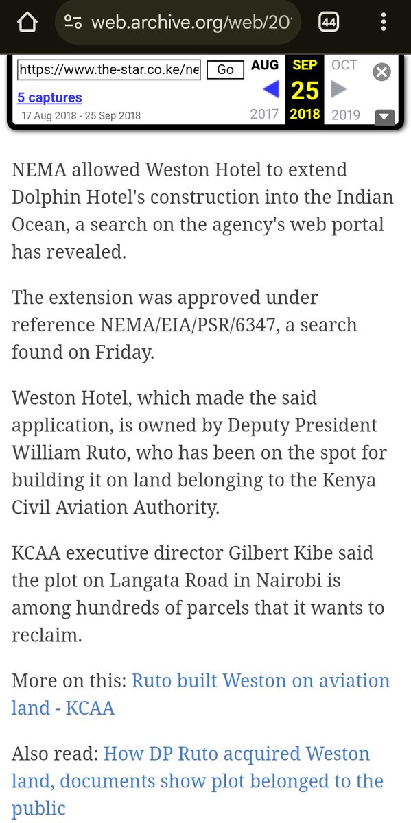 droid254's tweet photo. You deleted the article because of corruption but thanks to Wayback machine was able to get a snapshot from 2018 😂

They had journalists arrested https://t.co/NJbOgHNvw3