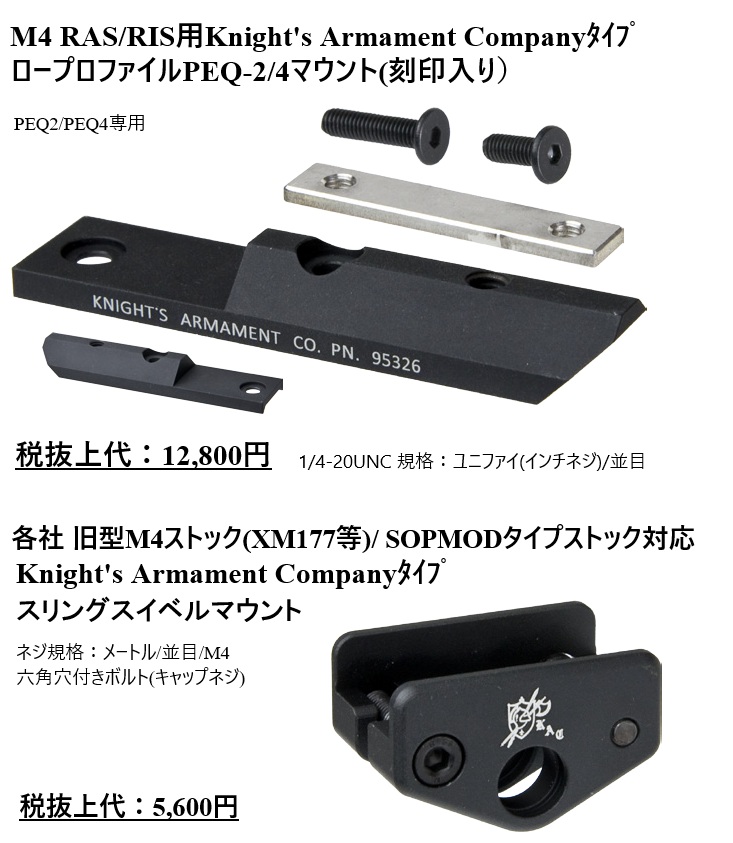 Knights Armament Companyタイプ 新商品のご案内 「M4 RAS/RIS用KAC
