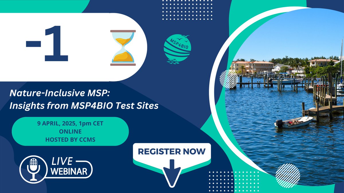 MSP4BIO_Project (@msp4bio_project) on Twitter photo 🌊 Just 1 day to go! Join us April 9 at 13:00 CET for a webinar on nature-inclusive #MSP insights from <a href="/MSP4BIO_Project/">MSP4BIO_Project</a> test sites.
Register now 👉🏻 lnkd.in/gYYqGthh
#MarineBiodiversity #MSP4BIO #Webinar 🌊 Just 1 day to go! Join us April 9 at 13:00 CET for a webinar on nature-inclusive #MSP insights from <a href="/MSP4BIO_Project/">MSP4BIO_Project</a> test sites.
Register now 👉🏻 lnkd.in/gYYqGthh
#MarineBiodiversity #MSP4BIO #Webinar