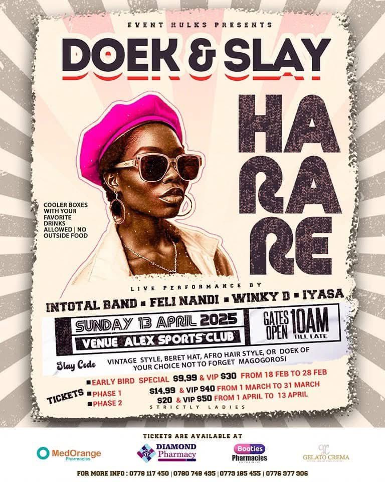 Harare, are you ready?

We are pulling up for Doek and Slay — and we are bringing all the groove from the 60s to the 90s straight to the stage. 

It’s gonna be retro, it’s gonna be bold, and it’s definitely gonna be unforgettable. 

#IyasaZw 
#DoekAndSlay