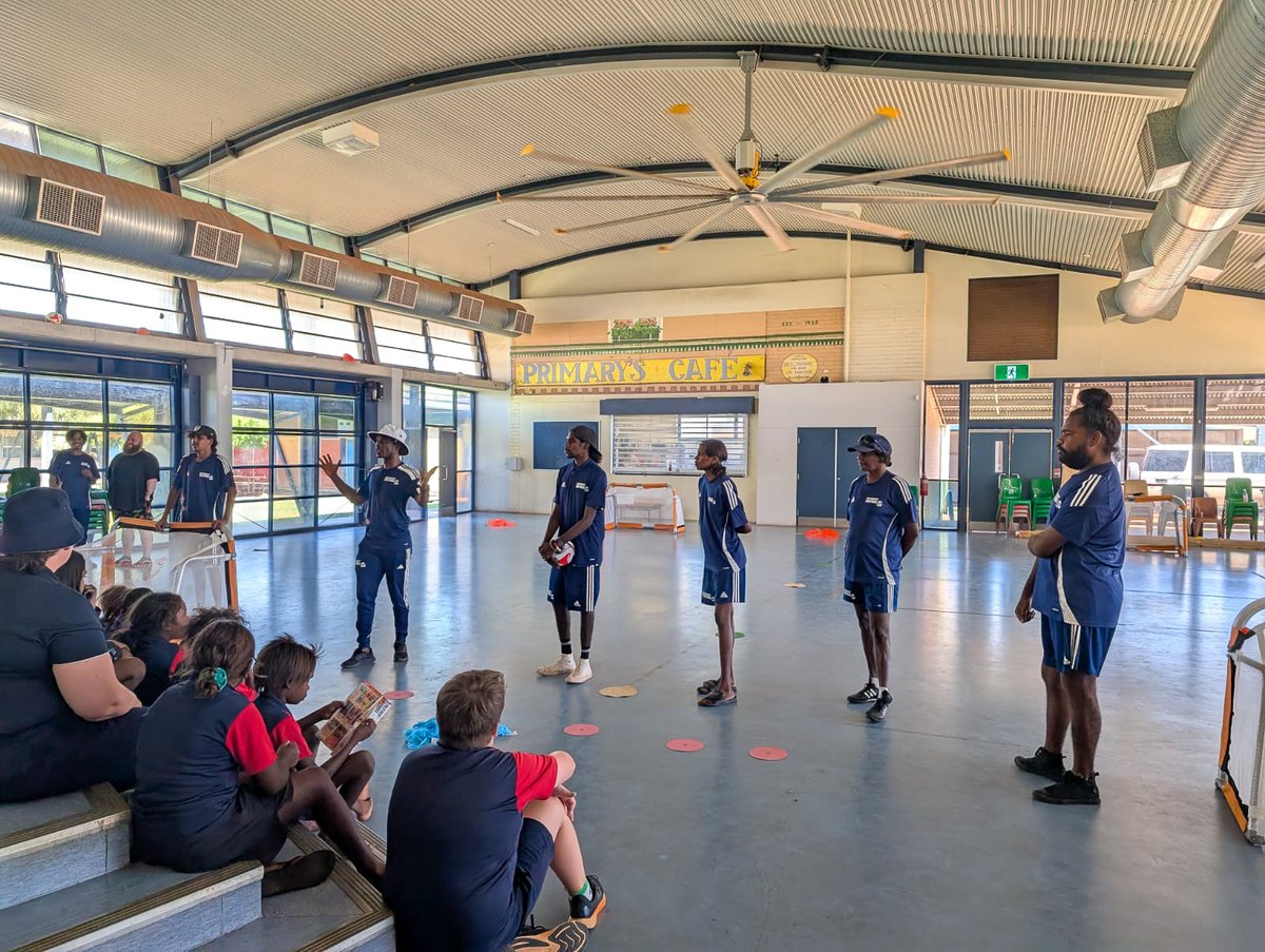 FootballJMF's tweet photo. Great to see our NT coaches meet up in #TennantCreek for their Cert 2 Sports & Rec studies as part of our pathways program to sustain #Indigenousemployment in remote communities. https://t.co/MaaNmSGNTm #closingthegap https://t.co/kcuhpGnxzl
