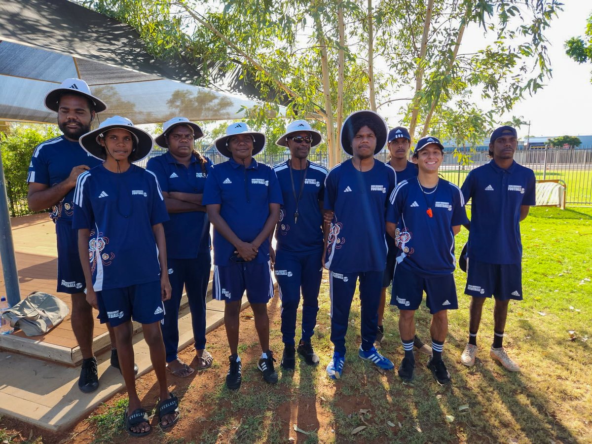 FootballJMF's tweet photo. Great to see our NT coaches meet up in #TennantCreek for their Cert 2 Sports & Rec studies as part of our pathways program to sustain #Indigenousemployment in remote communities. https://t.co/MaaNmSGNTm #closingthegap https://t.co/kcuhpGnxzl