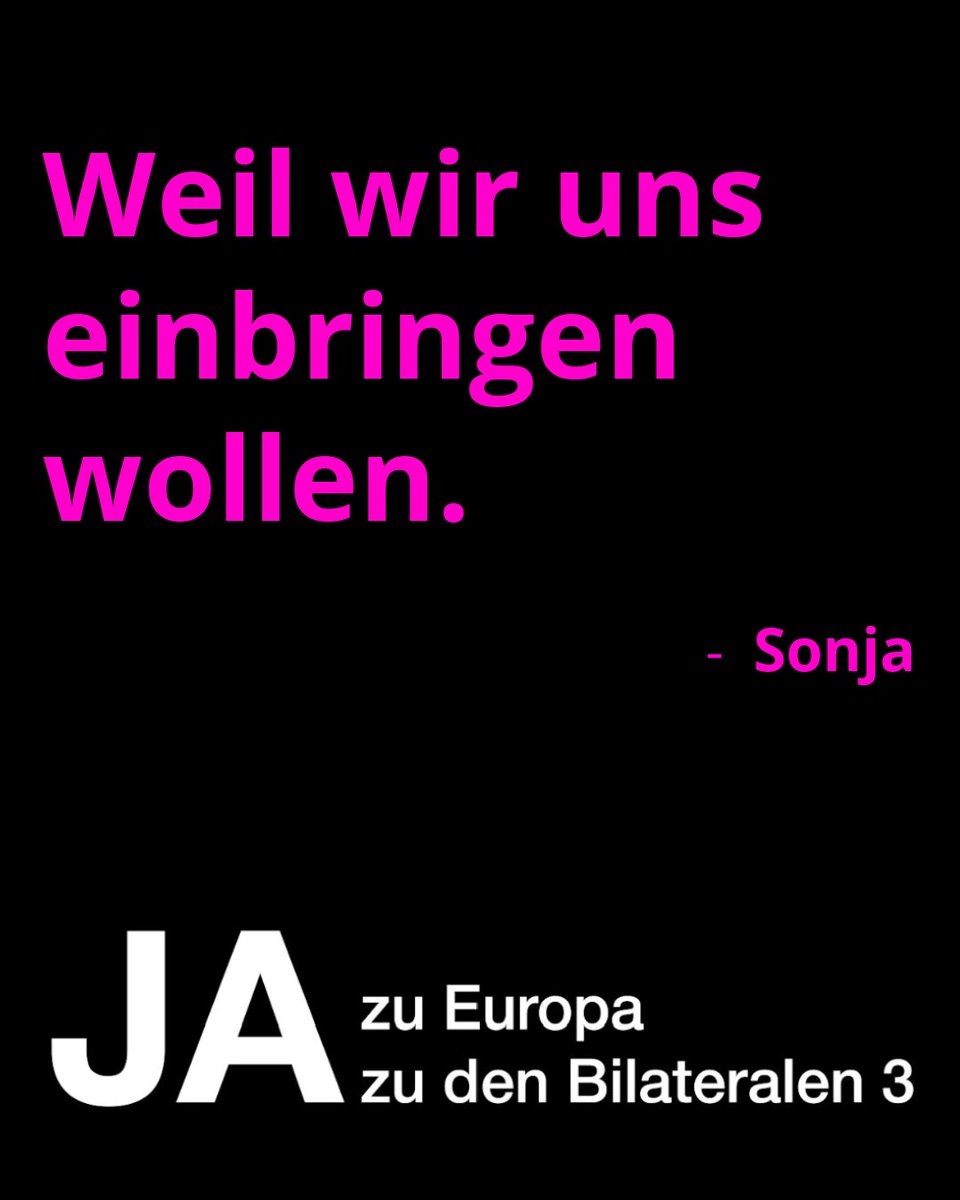 💬 Warum sagst du JA zu Europa? Das haben wir unsere Mitglieder an der diesjährigen GV gefragt. 

🤝 Noch nie war europäische Zusammenarbeit so wichtig. Die Schweiz muss sich aktiv einbringen.

Warum bist du für Europa? Mach mit und teile deinen Weil-Satz in den Kommentaren!
