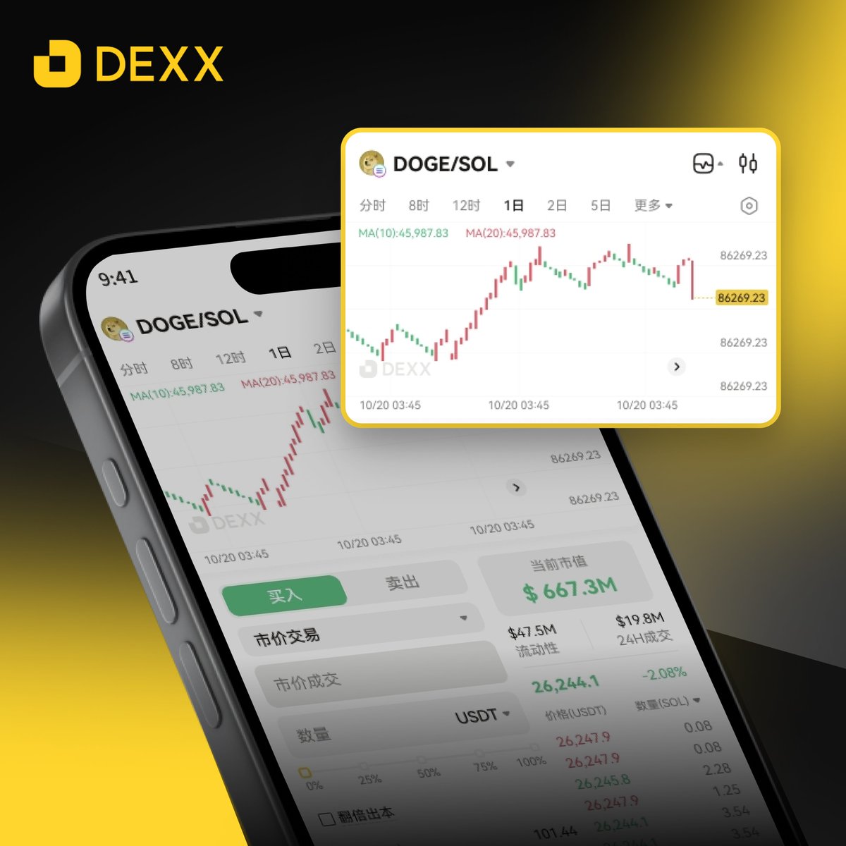 New Version 🙌 Check Out the Cool Stuff Coming Next Month!
· All-new trading interface—trade while watching K charts, seamless like never before!  
· FaceID + Fingerprint auth—max security meets max convenience! 
· Custom token filters—say bye-bye to scam tokens! 👋  
· PC light