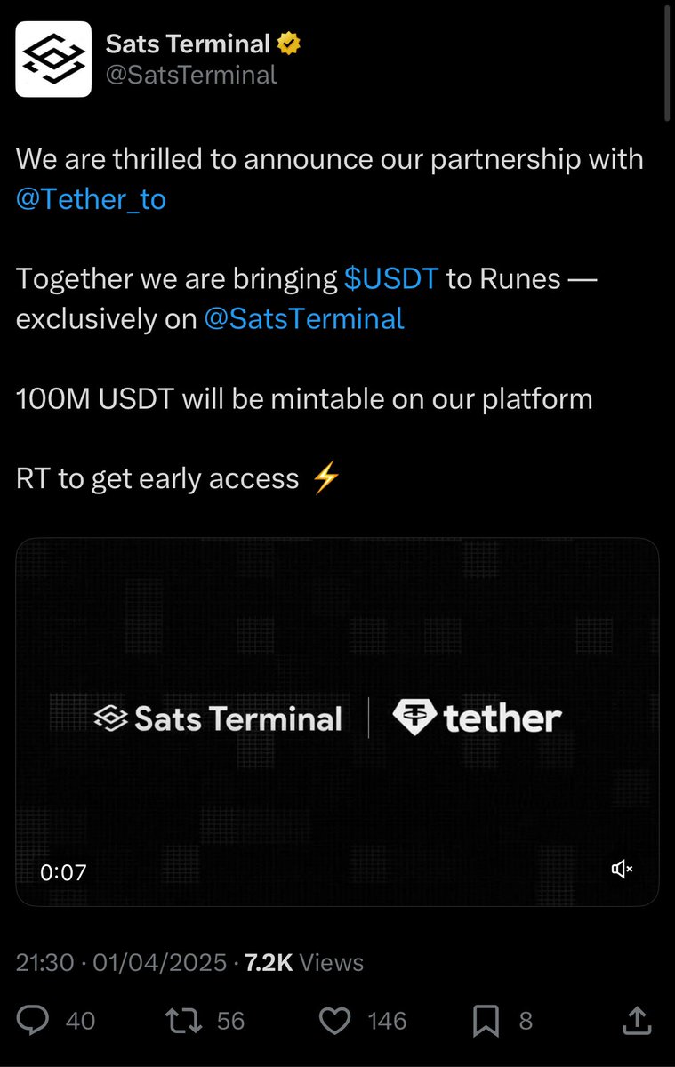 toshistackamoto's tweet image. Coinbase is investing in Runes trading platforms

USDT is partnering with them to provide up to $100m in liquidity

The next big narrative is Bitcoin defi. Tokens secured by the biggest blockchain

If you still aren’t bidding runes you might be retarded

$MIM $PUPS $DOG $BDC