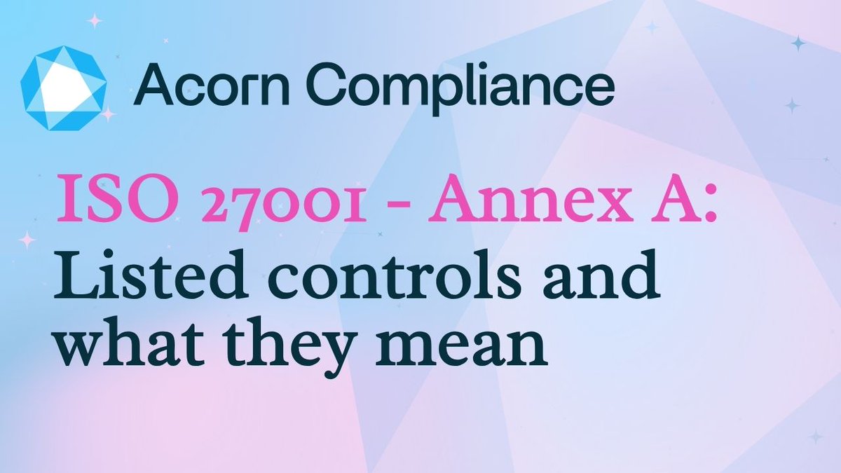 For innovators out there looking to get ISO 27001 certification, our ISO blog series is a must read. Here is the second edition, which is a deep dive into ISO 27001, and how to tackle Annex A.
Read more on our blog, written by Ethan Chikowore: 
acorncompliance.com/blog/iso-27001…