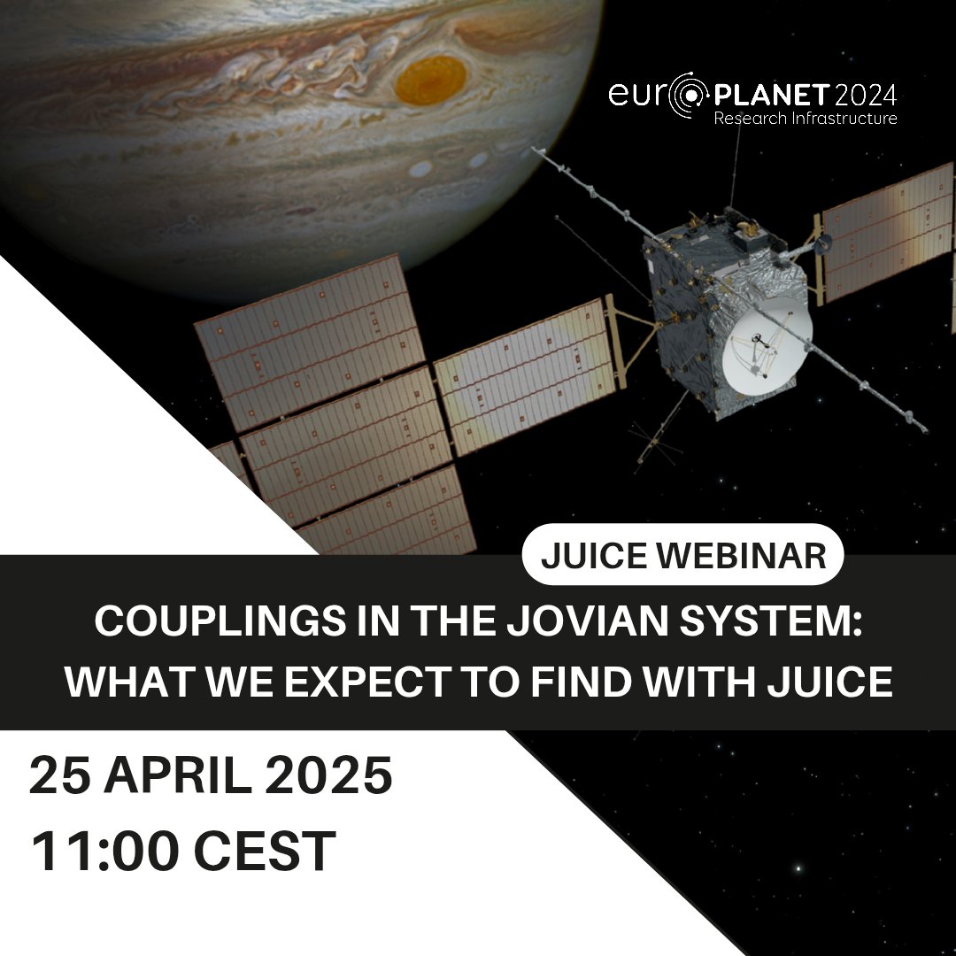 Europlanet 🇪🇺 (@europlanetmedia) on Twitter photo 📢 New Webinar in collaboration with <a href="/ESA_JUICE/">ESA's Juice mission</a>!
Project Scientist Olivier Witasse (<a href="/esa/">European Space Agency</a>) will present the status of the mission, and Michel Blanc (IRAP) will talk about the many different couplings in the Jovian system.
👉 Register now: bit .ly/juice-webinar 📢 New Webinar in collaboration with <a href="/ESA_JUICE/">ESA's Juice mission</a>!
Project Scientist Olivier Witasse (<a href="/esa/">European Space Agency</a>) will present the status of the mission, and Michel Blanc (IRAP) will talk about the many different couplings in the Jovian system.
👉 Register now: bit .ly/juice-webinar