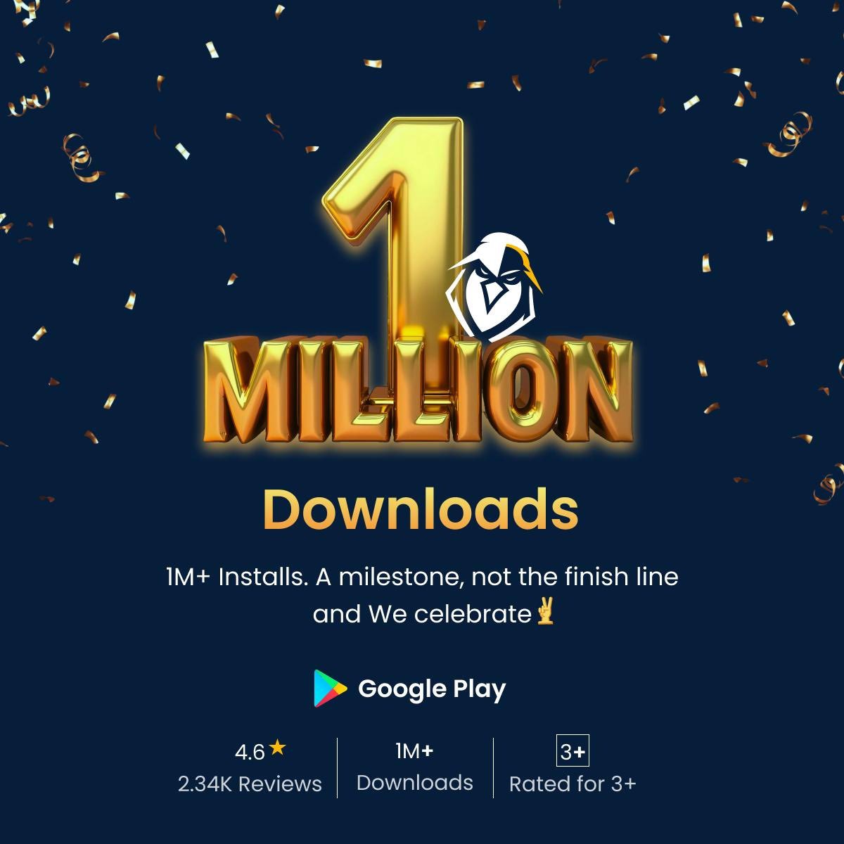eEagleVPN's tweet photo. We did it — 1 MILLION downloads on Google Play!
Thank you to everyone who made this possible.
Your support keeps us growing and building better every day!

Download now: https://t.co/tjOAijgwta

#eeaglevpn #securevpn #PrivateBrowsing #privacyandspeed https://t.co/l1nJYjDsfD