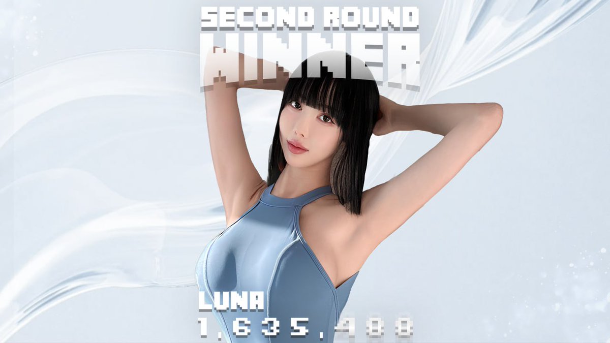 🎉 Round 2 Winner Announcement! 🎉
<a href="/___lunakim___/">LUNA KIM</a>  Takes the Victory! 🔥

Top Voter
🥇 Setya(<a href="/allinrekt/">man not boy😎</a>)
🥈 Shaggy(@AzainAli)
🥉 Aenkinel(@Ankinel)

Thank you to everyone who voted! 🎉
Participants from 1st to 100th place—claim your rewards now! at t.me/missblum_bot 🎁