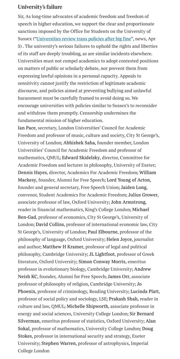 Ian Pace (@ianpacemain) on Twitter photo Letter in the Times today in support of the <a href="/officestudents/">The Office for Students (OfS)</a> decision regarding Sussex University.
Times letters: Difficulties of making free trade work for all
thetimes.com/article/989286… Letter in the Times today in support of the <a href="/officestudents/">The Office for Students (OfS)</a> decision regarding Sussex University.
Times letters: Difficulties of making free trade work for all
thetimes.com/article/989286…