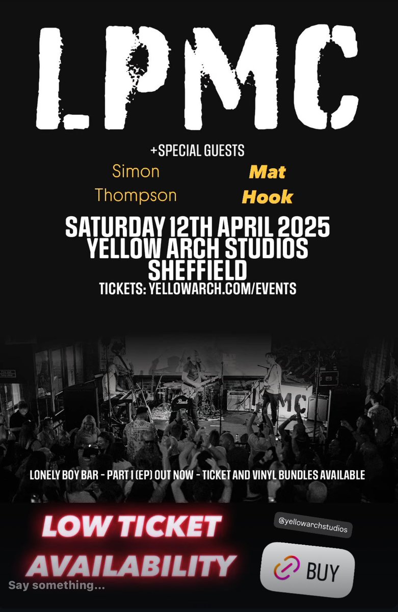 There are 50 tickets left for my headline show this Saturday at @yellowarchstudios.

final rehearsal with band last night and it sounded incredible! 

Don't miss out on tickets!

Tickets: yellowarch.com/event/lpmc/

Macca 👊🏻

#LPMC #yellowarchstudios #sheffield #rotherham #rufc