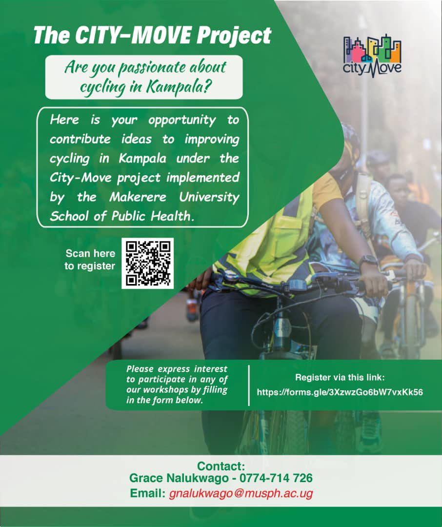 In light of our ongoing stakeholder workshops about improving Cycling in Kampala, we invite interested members of the public  to register with the chance of attending the upcoming workshop on 17th April.🥳🥳
Details are on the flyer below 👇