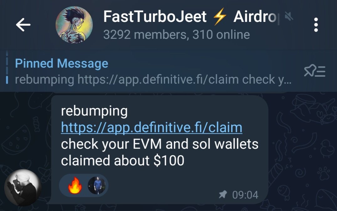 ๐๐ฎ๐๐๐๐ถ๐ณ๐ฒ (@0xfastlife) on Twitter photo ๐ฌ๐ผ๐ ๐บ๐ถ๐ด๐ต๐ ๐ต๐ฎ๐๐ฒ ๐ณ๐ฟ๐ฒ๐ฒ ๐บ๐ผ๐ป๐ฒ๐ ๐๐ผ ๐ฐ๐น๐ฎ๐ถ๐บ
Check your SOL & EVM wallets:
๐ app.definitive.fi/claim
$EDGE airdrop available for Top Active users / traders from:
Jupiter, Hyperliquid, Odos, 0x, Photon, Banana Gun, Drift, CowSwap, and BullXย ๐
GM. ๐ฌ๐ผ๐ ๐บ๐ถ๐ด๐ต๐ ๐ต๐ฎ๐๐ฒ ๐ณ๐ฟ๐ฒ๐ฒ ๐บ๐ผ๐ป๐ฒ๐ ๐๐ผ ๐ฐ๐น๐ฎ๐ถ๐บ
Check your SOL & EVM wallets:
๐ app.definitive.fi/claim
$EDGE airdrop available for Top Active users / traders from:
Jupiter, Hyperliquid, Odos, 0x, Photon, Banana Gun, Drift, CowSwap, and BullXย ๐
GM.