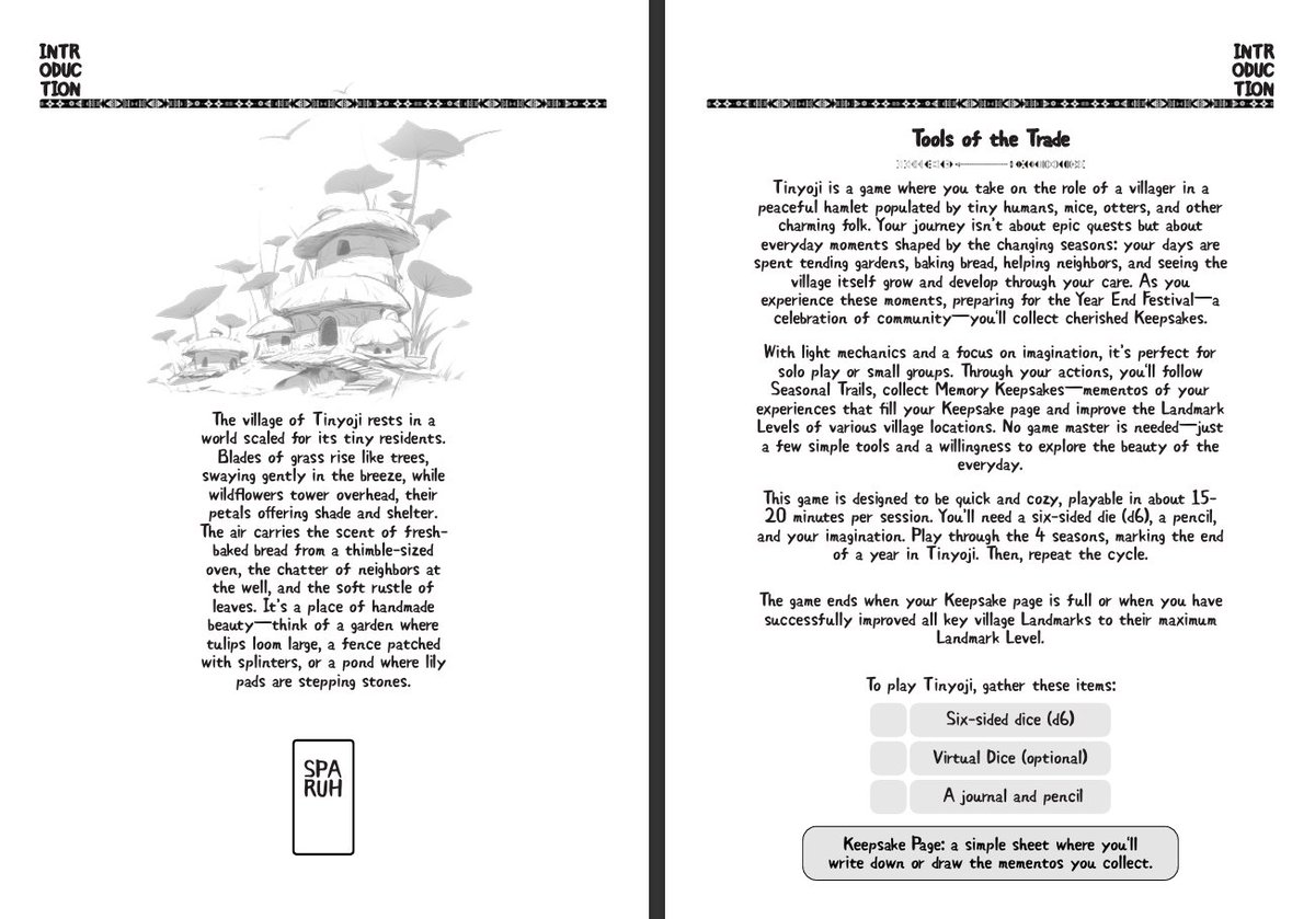 Something small is coming... 🌱 We're incredibly excited to almost announce our newest game! 🤫 Expect tiny folk, cozy moments, and solo adventures. Launching today! ✨ You won't want to miss it.  #IndieRPG #GameAnnouncement #ComingSoon #CozyGame #SoloRPG #dice #1d6 #chillgame