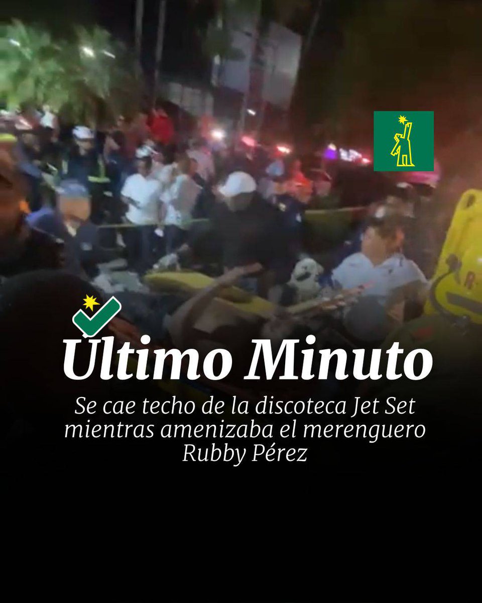 #ÚltimoMinutoDL| Una parte del techo de la reconocida discoteca Jet Set colapsó la madrugada de este martes mientras el merenguero Rubby Pérez amenizaba el lugar. Los organismos de emergencia llegaron rápidamente al lugar para iniciar el traslado de los heridos.

#DiarioLibre
