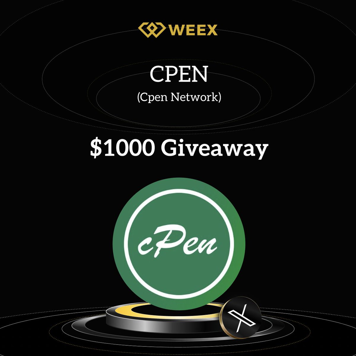 WEEX (@weex_official) on Twitter photo 🚀 $CPEN (Cpen Network) <a href="/cPenCoreTeam/">cPen Network</a> will Live on #WEEX Spot!
🎉 $1000 $CPEN Giveaway!
To participate:
1⃣ Follow <a href="/WEEX_Official/">WEEX</a> + <a href="/cPenCoreTeam/">cPen Network</a>
2⃣ RT, Like❤️ & tag 3 friends +Comment WEEXUID
⏳ Ends at 10 AM UTC, Apr 8th.
🌹40 winners = $25 CPEN each.
📝 Register: 🚀 $CPEN (Cpen Network) <a href="/cPenCoreTeam/">cPen Network</a> will Live on #WEEX Spot!
🎉 $1000 $CPEN Giveaway!
To participate:
1⃣ Follow <a href="/WEEX_Official/">WEEX</a> + <a href="/cPenCoreTeam/">cPen Network</a>
2⃣ RT, Like❤️ & tag 3 friends +Comment WEEXUID
⏳ Ends at 10 AM UTC, Apr 8th.
🌹40 winners = $25 CPEN each.
📝 Register: