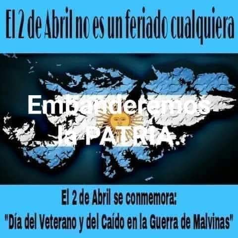 hgpugliese's tweet image. Muchas gracias por compartir y Malvinizar!!!! La Pertenencia es fundamental!!!!🇦🇷🇦🇷
Les recuerdo que Embanderar es la consigna🇦🇷🇦🇷Por favor participar y  difundir el embanderamiento de la Patria.🇦🇷🇦🇷 Recordando los 43 años de la última Gesta de la Patria,  MALVINAS. 🇦🇷🇦🇷
