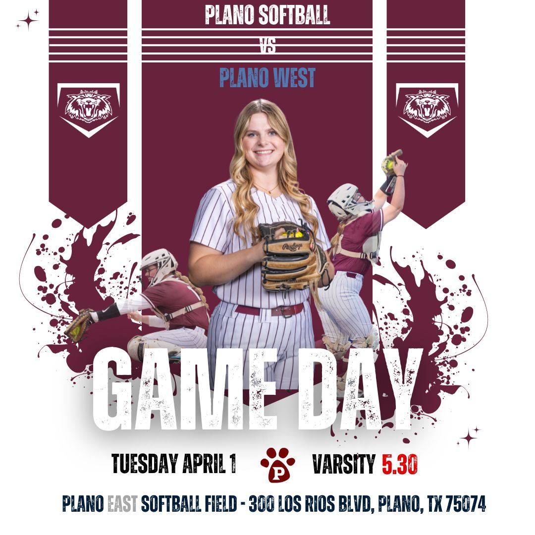 Tuesday, April 1st, we take on the Plano West Wolves as a HOME game at the Plano East Softball field!  🚧Gotta love it when your field is under construction!🚧  That won't keep our fans away from cheering on this cross-town rivalry!  🐾Bring the Wildcat Spirit!🐾 
🥎 Tuesday,