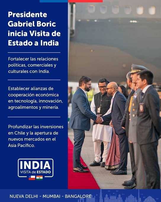 IlharrebordeM's tweet image. El país más poblado de la tierra y la quinta mayor economía del planeta. Estudios proyectan que India se convertirá en la segunda mayor economía después de China en 2030 la visión de futuro del Presidente Boric para las futuras generaciones merece toda nuestra admiración. #India