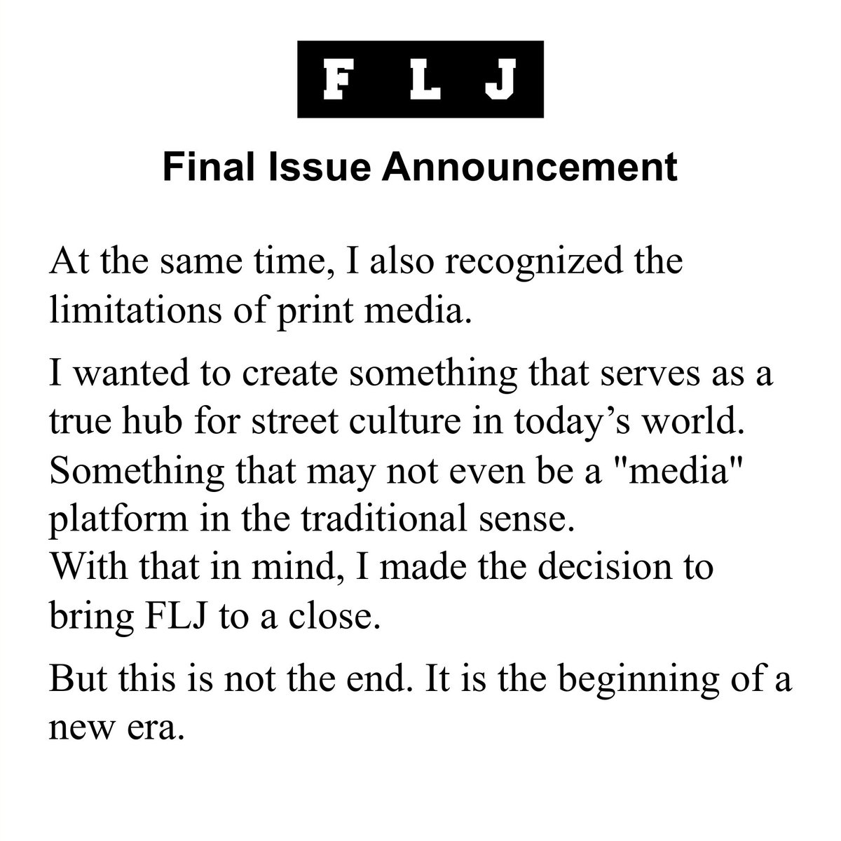 News from FLJ
Launch Announcement for the New Platform

#FLJ #FLJmagazine #SiiiCK 
@fljtokyo @SiiiCK2025