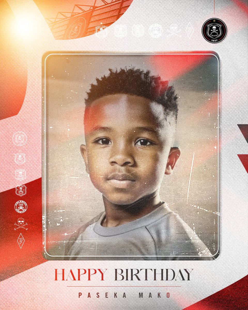 orlandopirates's tweet photo. Wishing our #29 Paseka Mako a very Happy Birthday! 
🎉🎉🎉 🎂🎂🎂

⚫️⚪️🔴⭐️
#OrlandoPirates
#OnceAlways https://t.co/4qMADEyhhJ
