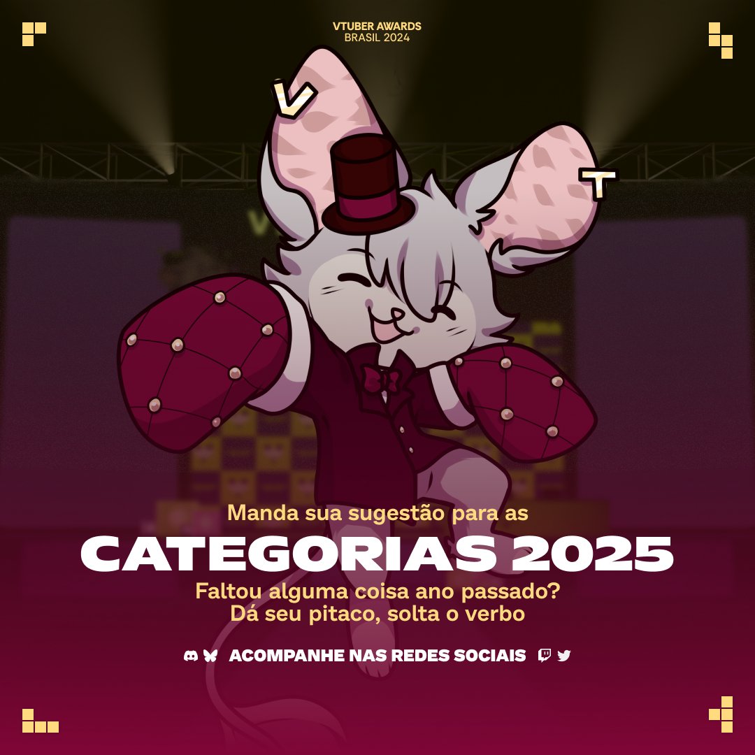 AwardsVtuber's tweet photo. 🐭⚠️ HORA DE DAR A SUA 🫵 OPINIÃO ⚠️🐭

𝗚𝗼𝘀𝘁𝗮𝗿𝗶𝗮 𝗱𝗲 𝘃𝗲𝗿 𝗮𝗹𝗴𝘂𝗺𝗮 𝗰𝗮𝘁𝗲𝗴𝗼𝗿𝗶𝗮 𝗻𝗼𝘃𝗮 𝗻𝗼 𝗩𝗔𝗕?

Essa é a hora perfeita! Só entrar no formulário abaixo e deixar a SUA 🫵 OPINIÃO sobre novas categorias.

📌https://t.co/BdluwvfCcZ https://t.co/5mJc3aGjLB