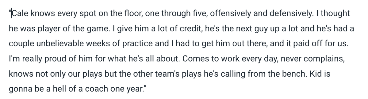 Good stuff from Fred Hoiberg on Cale Jacobsen, who played 22 minutes and scored two points with five assists, three steals and two rebounds off the bench. 

Jacobsen also had a plus/minus of plus-10, tied for second-best on the team.