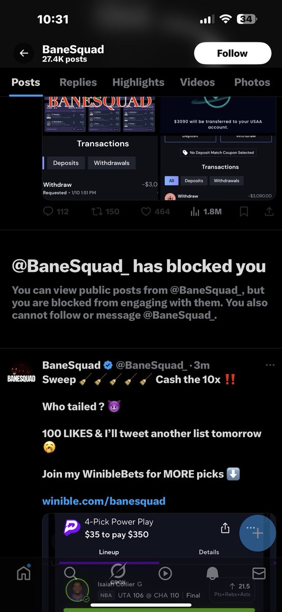 EmJaxk's tweet photo. @Matthewp07 man look what you caused lol, I commented under his post shouting you out for the plays, and bro blocked me https://t.co/cQrrV5tP0F