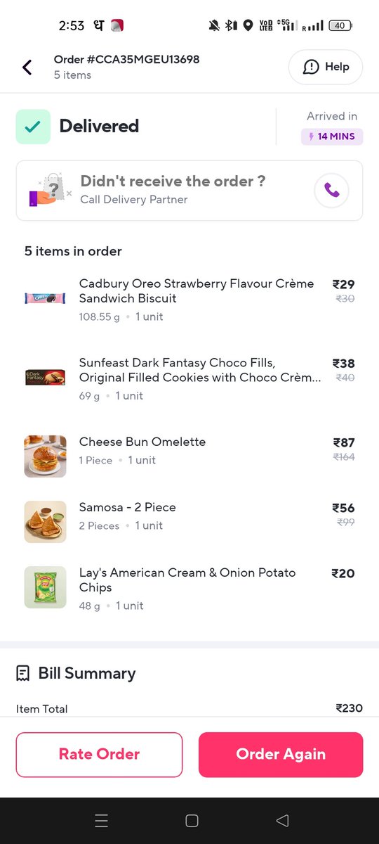 future4_ward's tweet image. Ordered from @ZeptoNow(Order ID: CCA35MGEU13698), but received only 3 out of 5 items. Cheese Bun Omelette &amp;amp; Samosa were missing. Support ignored my complaint and refused a refund. Resolve this issue or I'll escalate to Consumer Court. #BadService #ZeptoScam #MissingItems #zepto