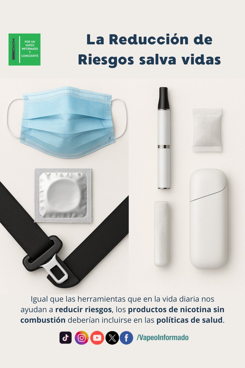 Las herramientas de Reducción de Riesgos ya son parte de nuestra vida diaria. 🪖😷🦺
Incorporar los productos de nicotina sin combustión a las políticas de salud podría salvar vidas. #VapeoInformado #EndSmoking #ViveInformado