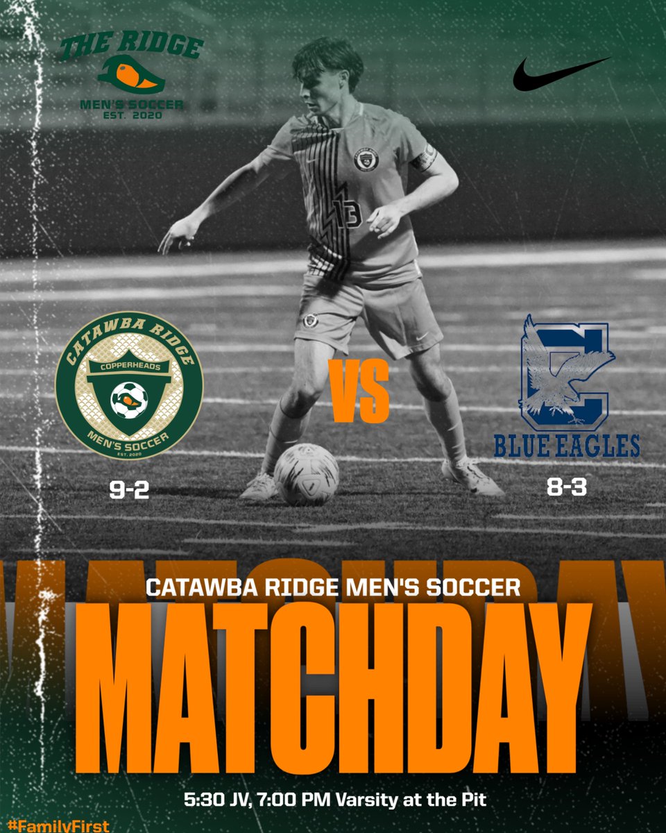 crhs_menssoccer's tweet photo. Please come to the Pit tonight support the Copperheads as they face the ever talented Clover Blue Eagles headed by Coach Sykes in his inaugural year.

#NextFive https://t.co/VhdsLlsuyr