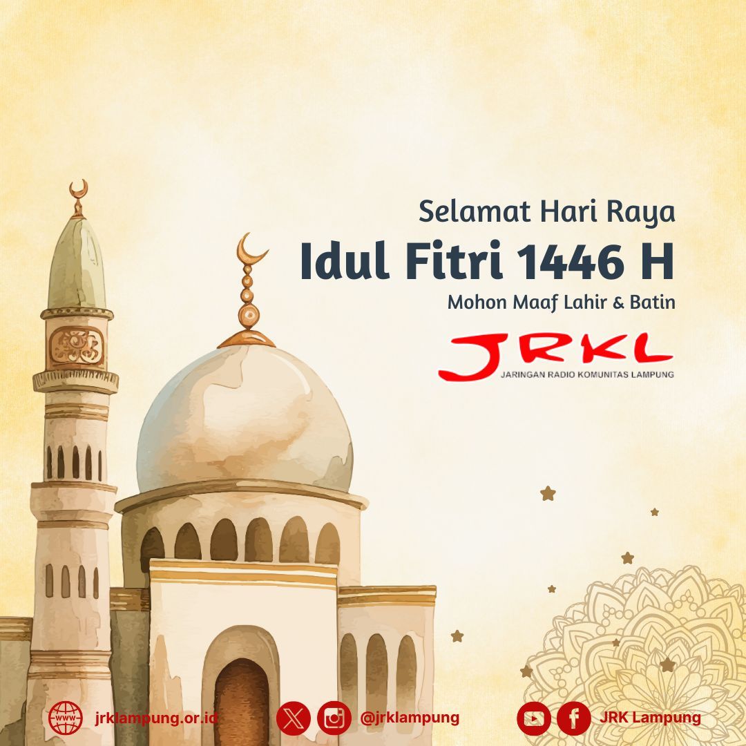 Selamat Idul Fitri 1446 H

Mohon Maaf Lahir &amp; Batin

#idulfitri
#lebaran
#jrklampung
#jrkindonesia
#rakom