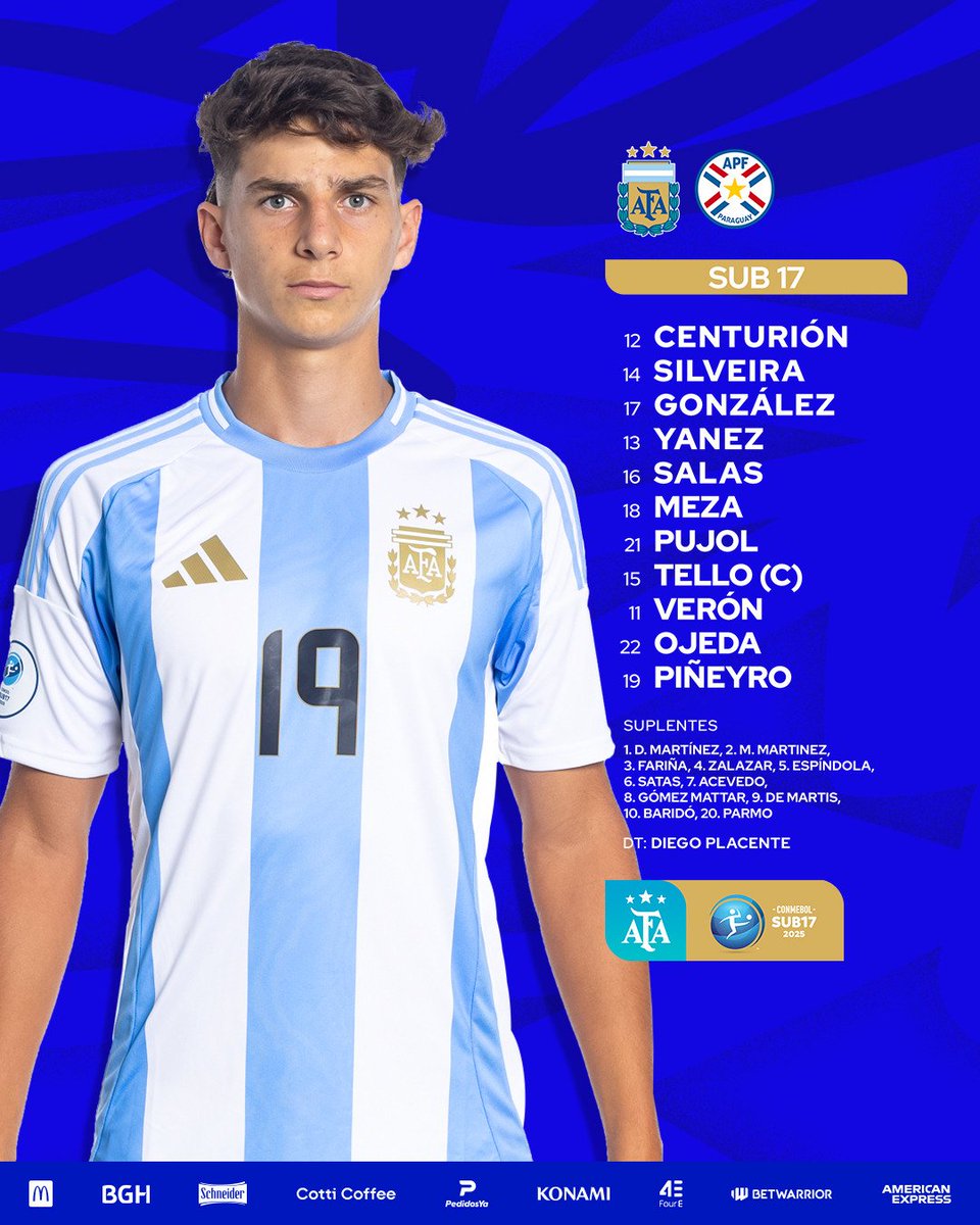 Argentina's tweet photo. #Sub17 🏆 #Sudamericano
Argentina, con formación confirmada 👇 https://t.co/Rh0s8qM6Mr