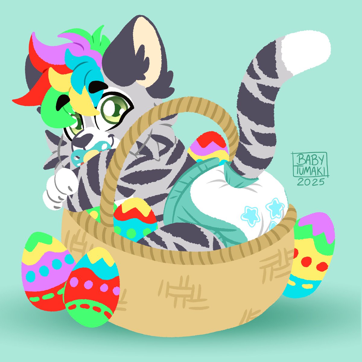 KittyPadded's tweet image. New Easter ych commission of Stabby I got from @BabyTumaki &amp;lt;3