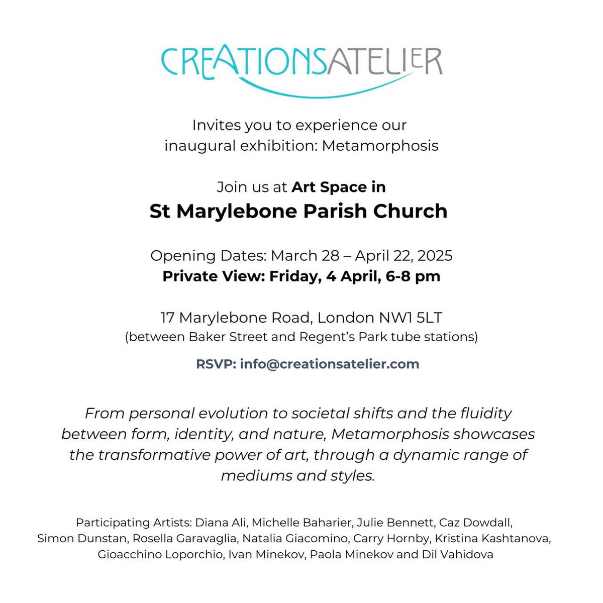 Excited to be part of a group show with <a href="/creationsatlr/">Creations Atelier</a> thank you!