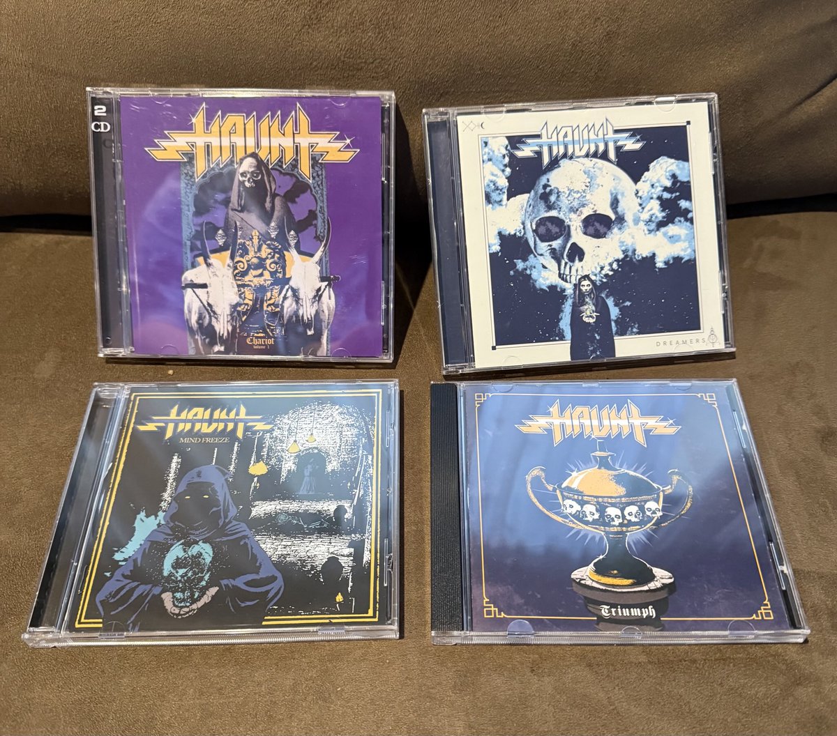 These CDs 💿 have been in heavy rotation in preparation for the ⁦<a href="/hauntthenation/">Haunt</a>⁩ Chicago concert 4/1 ⁦<a href="/LiveWireLounge/">Live Wire Lounge</a>⁩ with European sensation Hitten.  🔥🎸🤘 Tickets on the DICE app.  #Chicago #Metal #80sThrowbackSound #OldSchool